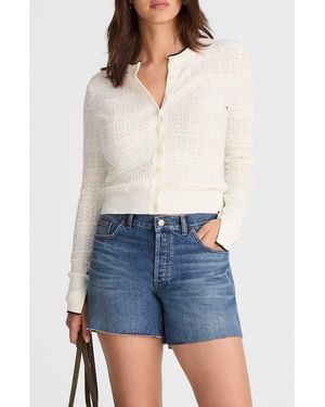 Madewell Pointelle Cotton Blend Cardigan - Blue