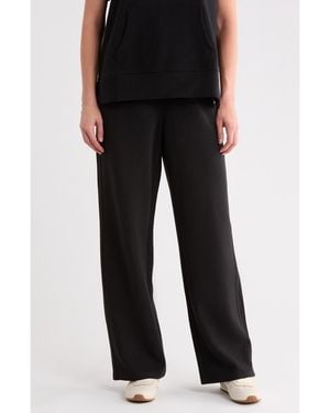 DKNY High Waist Straight Leg Pants - Black