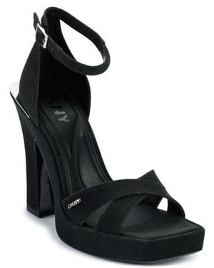 DKNY Linda Ankle Strap Platform Sandal - Black