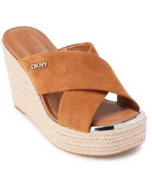 DKNY Maryn Espadrille Wedge Platform Sandal - Brown