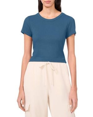 Halogen® Rib Knit Jersey T-Shirt - Blue