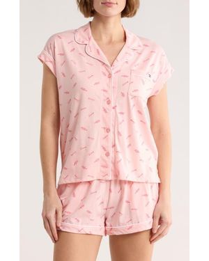 Tommy Hilfiger Piped Cotton Pajamas - Pink