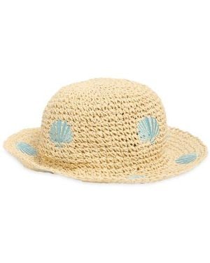 Vince Camuto Embroidered Straw Bucket Hat - Multicolor