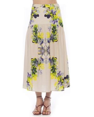 Alexia Admor Michel High Waist Shirred Midi Skirt - Yellow