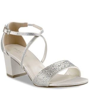 Paradox London Ines Satin Embellished Sandal - White