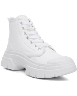 LONDON RAG Roxane Chunky Combat Boot - White