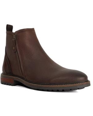 Dune Cian Side Zip Boot - Brown