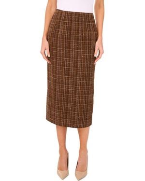 Ted Baker Tweed Pencil Skirt - Brown