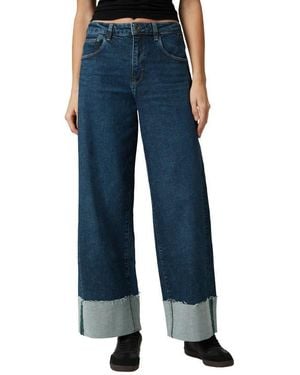 Mavi Cathy Cuffed Mid Rise Wide Leg Jeans - Blue