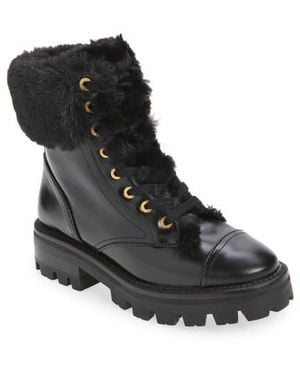 Kate Spade Merritt Faux Fur Trim Winter Boot - Black