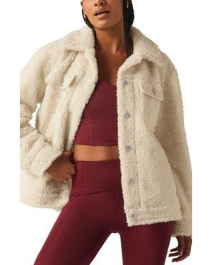 Beyond Yoga Rider Oversize Faux Shearling Shacket - Brown