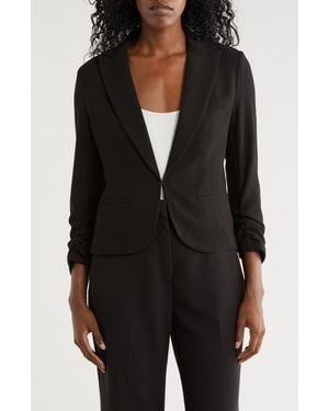 Amanda + Chelsea Scrunch Sleeve Blazer - Black