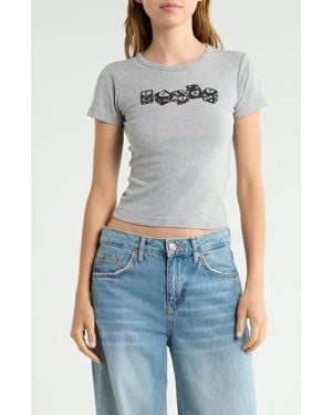BDG Flirt Dice Crop T-Shirt - Blue