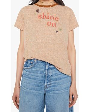 Mother The Boxy Goodie Goodie Appliqué Better Luck Graphic T-Shirt - Blue