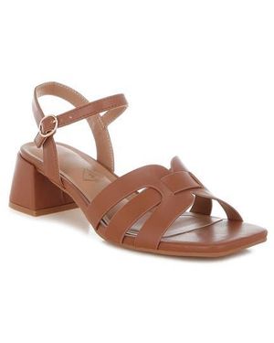 LONDON RAG Eliska Block Heel Sandal - Brown