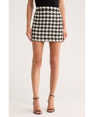 L'Agence Marseille Houndstooth Miniskirt - Black
