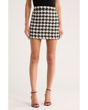 L'Agence Marseille Houndstooth Miniskirt - Black
