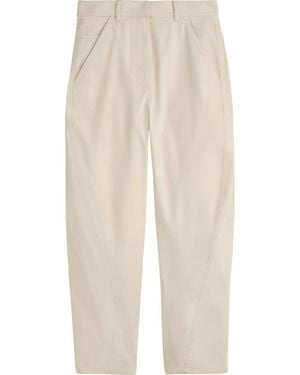 COS Batten Tapered Cotton Ankle Pants - Natural