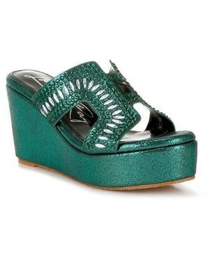 LONDON RAG Mariner Platform Wedge Sandal - Green
