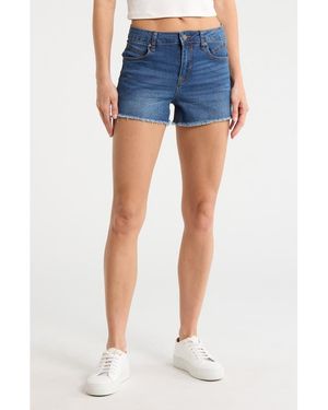 Vigoss Seam Detail Cutoff Shorts - Blue