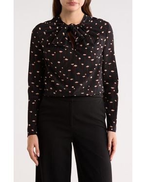 Longchamp Woven Silk Top - Black