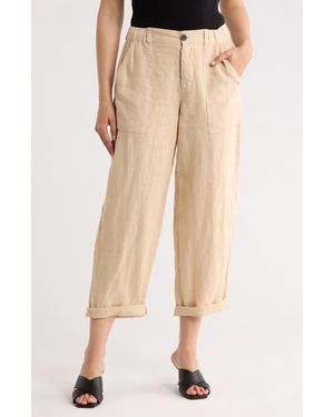 Sanctuary Cruiser Relaxed Straight Leg Linen Pants - Natural