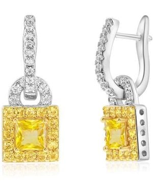 Suzy Levian Gala Firework Drop Earrings - Yellow