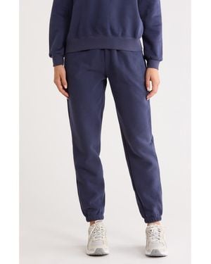 90 Degrees Varsity Vault Fleece Shorts - Blue