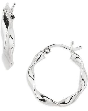Argento Vivo Wavy Twist Hoop Earrings - White