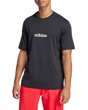 adidas Essentials Linear Jersey Graphic T-Shirt - Black