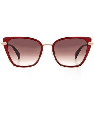Rag & Bone 56Mm Gradient Cat Eye Sunglasses - Red