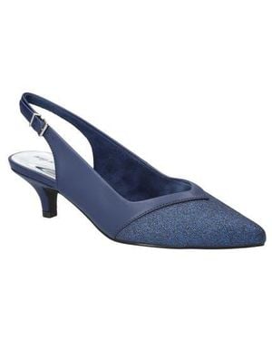 Easy Street Vivid Kitten Heel Slingback Pump - Blue