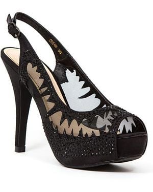 Lady Couture Dream Peep Toe Slingback Pump - Black