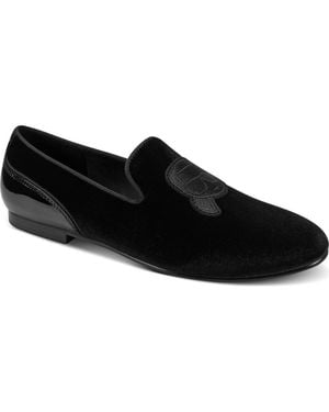 KARL LAGERFELD Velvet Smoking Slipper - Black