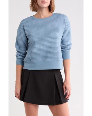Balance Collection Nancy Quilted Pullover Sweatshirt - Blue