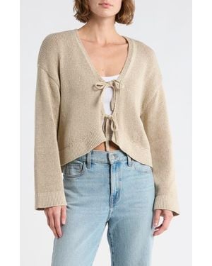 1.STATE Front Tie Cardigan - Natural