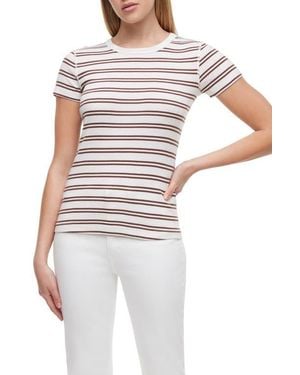 Three Dots Cotton Rib T-Shirt - White