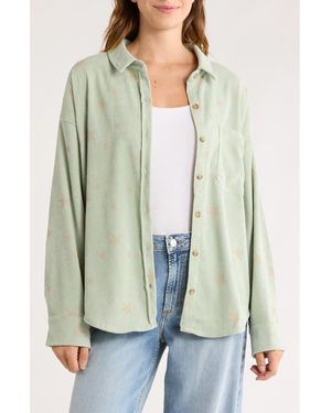 Wishlist Star Corduroy Shirt Jacket - Green