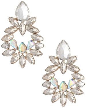 Ettika Floral Crest Drop Earrings - Metallic