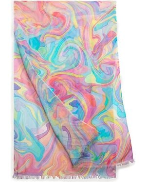 Saachi Abstract Swirl Scarf - Blue