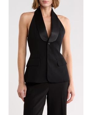 A.L.C. Payton Wool Blend Tuxedo Vest - Black