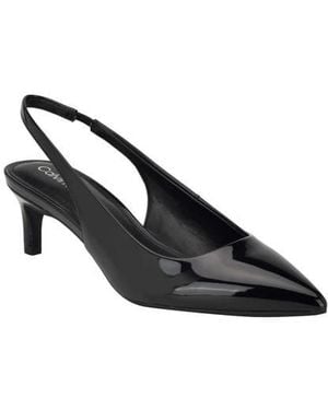 Calvin Klein Dainty Kitten Heel Pointed Toe Slingback Pump - Black