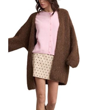 Wishlist Oversized Brushed Cardigan - Red