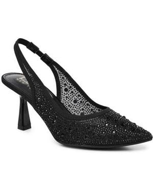 Nicole Miller Embellished Pointed Toe Slingback Pump - Black