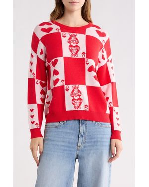 Vigoss Solitaire Hearts Sweater - Red