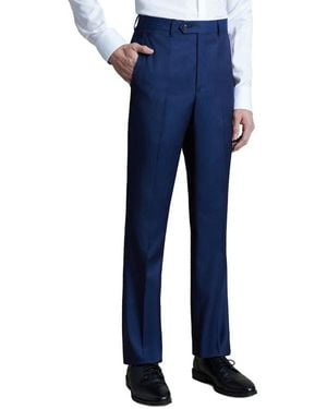Santorelli Herringbone Wool Pants - Blue