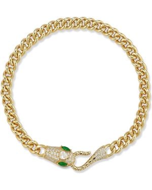 Chloe and Madison Snake Curb Chain Bracelet - Metallic