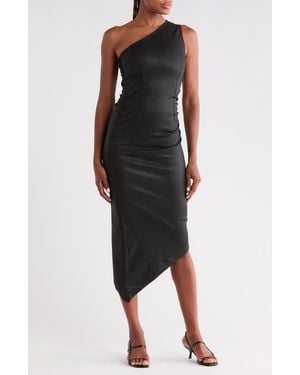 DL1961 Esme One-Shoulder Coated Dress - Black