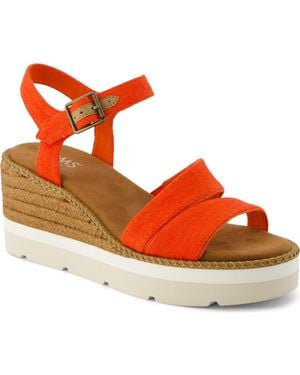 TOMS Darya Platform Wedge Sandal - Red