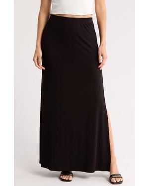 Go Couture Slit Maxi Skirt - Black